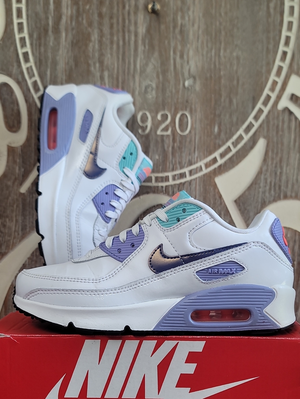 🔥 Nike Air Max 90 (Special Edition) 'White Dark Purple Dust' Wmns 6.5 Good Cond
